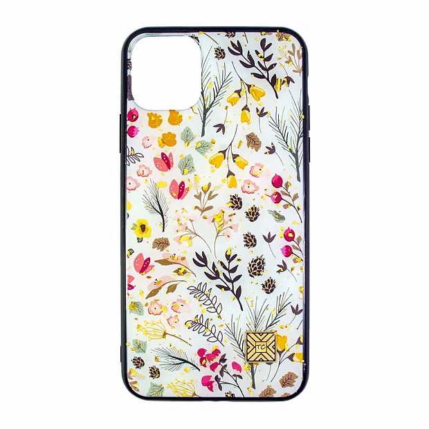 Чехол для iPhone 11Pro Max Pictures foil силикон (Цветы на белом)