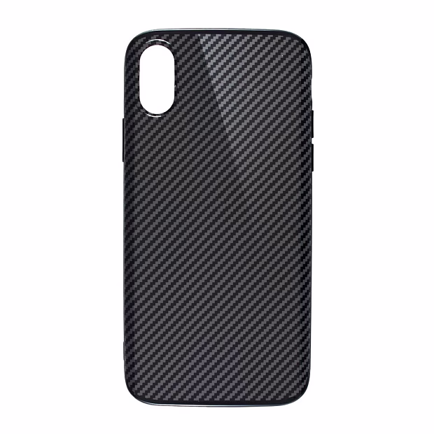 Чехол для iPhone X/XS Glossy carbone (Серый)