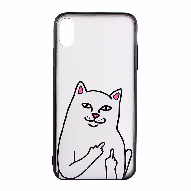 Чехол для iPhone XS Max Pictorial PC + силикон (Fuckin cat)