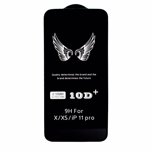 Защитное стекло для iPhone X/XS/11Pro 10D+ (Черный)