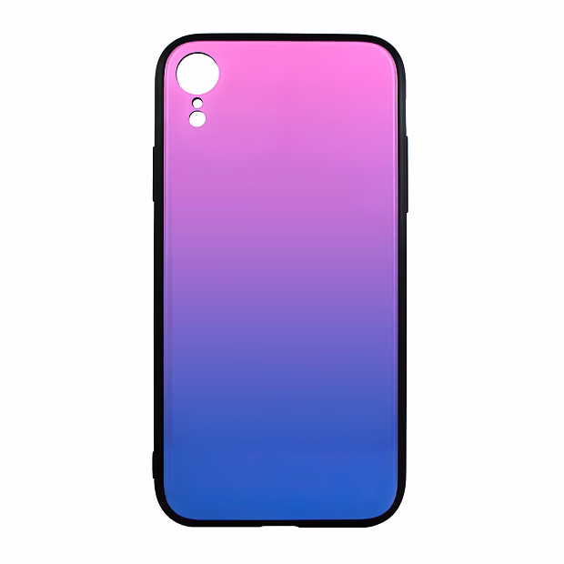 Чехол для iPhone XR Омбре Glass (Розово-голубой)