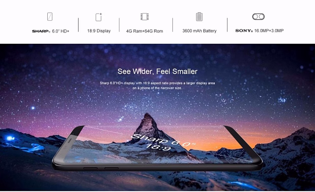Смартфон Bluboo S8+ 4GB/64GB