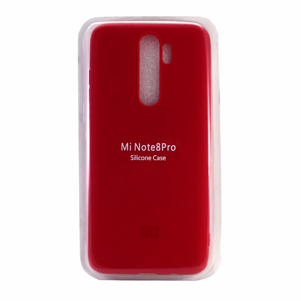 Чехол Silicone Case с логотипом для Xiaomi Redmi Note 8 Pro, красный