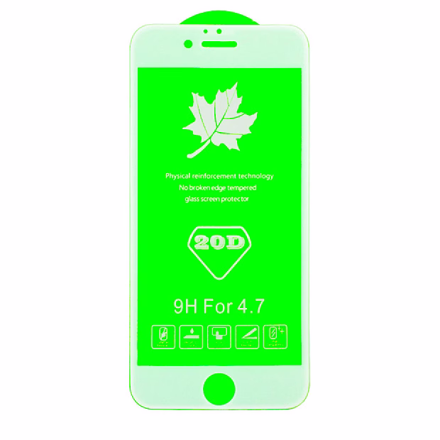 Защитное стекло для iPhone 6/6S 20D (Белый)