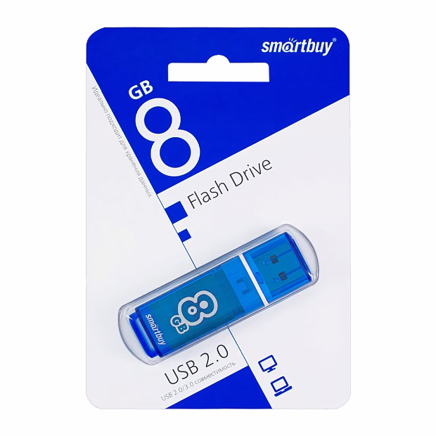 USB флэш-диск Smart Buy 8GB Glossy series Blue