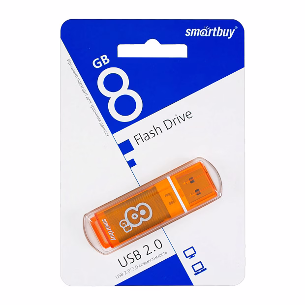 USB флэш-диск Smart Buy 8GB Glossy series Orange