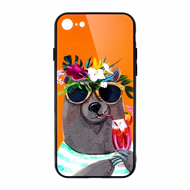 Чехол для iPhone 7/8 Swanky glass (Медведь)
