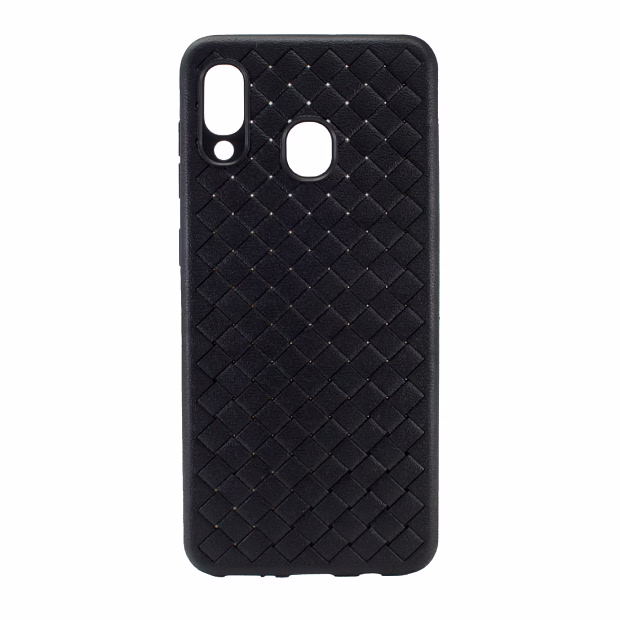Чехол для Samsung A20 Braided силикон (Черный)