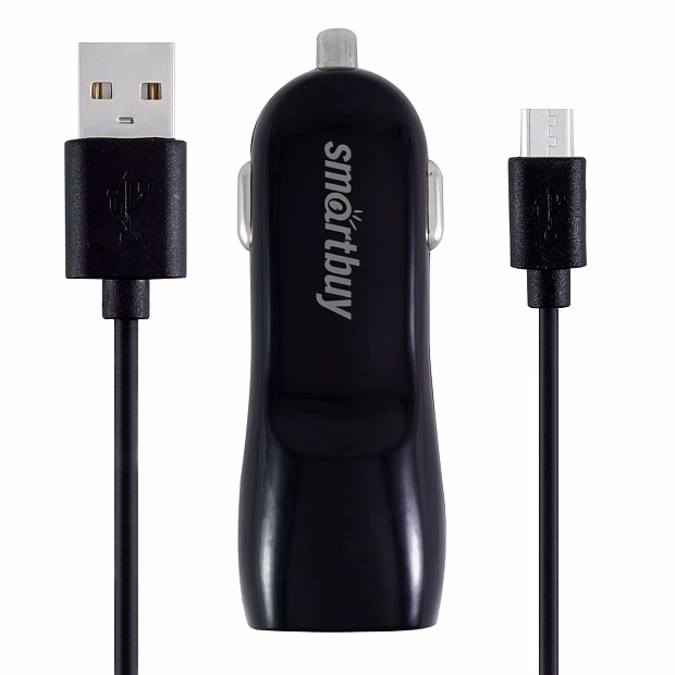 АЗУ Smartbuy NOVA MKII, вых.ток 2.1А, 1USB + кабель MicroUSB, черное