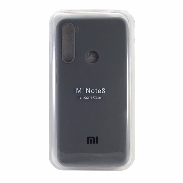 Чехол Silicone Case с логотипом для Xiaomi Redmi Note 8, серый