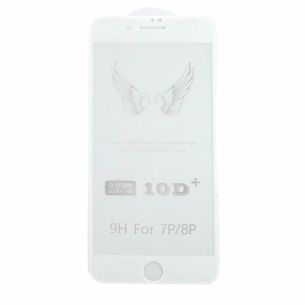 Защитное стекло для iPhone 7+/8+ 10D+ (Белый)