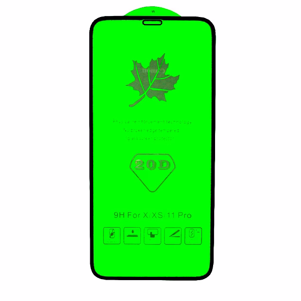 Защитное стекло для iPhone X/XS/11Pro 20D (Черный)