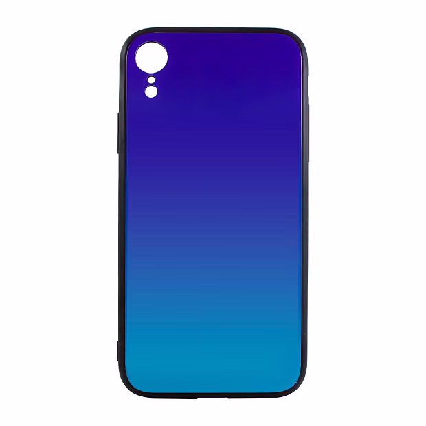 Чехол для iPhone XR Омбре Glass (Фиолетово-бирюзовый)
