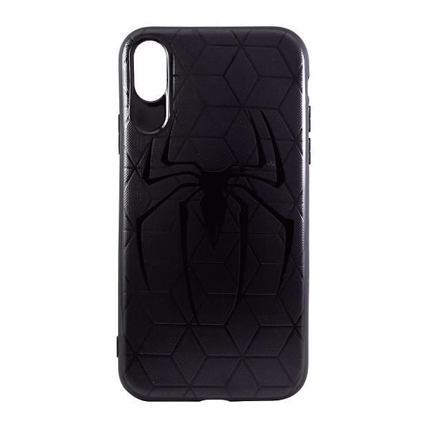 Чехол для iPhone XR Dark icon силикон (Spider-Man)