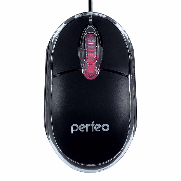Perfeo мышь оптическая "GLOW", подсветка, оптич., 3 кн, USB, чёрная COLOR BOX