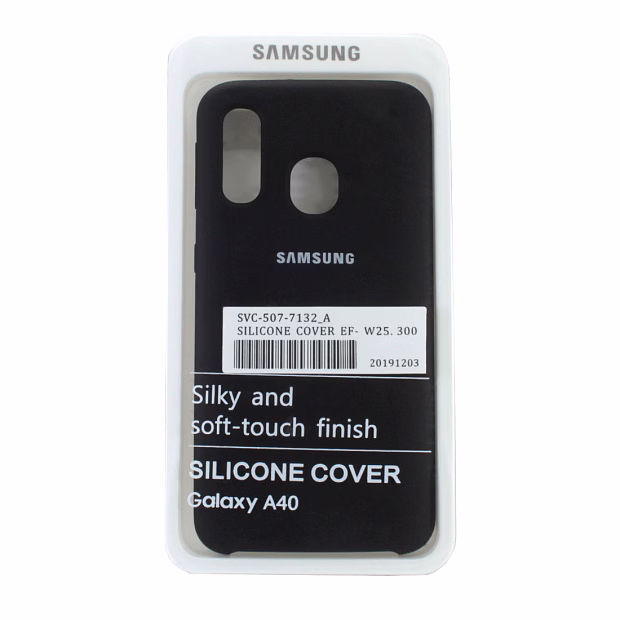 Чехол для Samsung A40 Silicone Case (Черный)