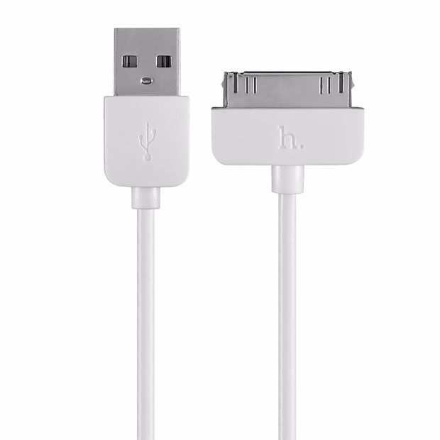 Кабель USB - Apple 30 pin HOCO Rapid series X1, 1.0м, круглый, 2.1A, силикон, цвет: белый