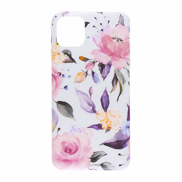 Чехол для iPhone 11Pro Max Glamour силикон (Розы на белом)