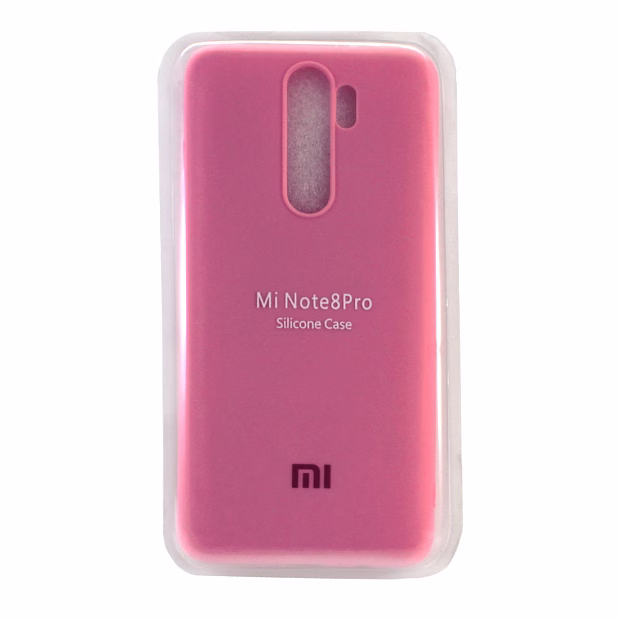Чехол Silicone Case с логотипом для Xiaomi Redmi Note 8 Pro, розовый