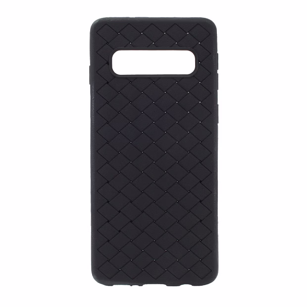 Чехол для Samsung S10 Braided силикон (Черный)