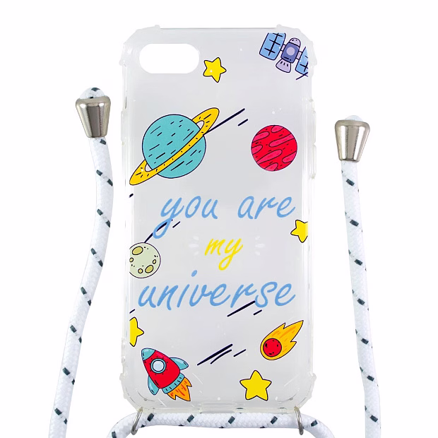 Чехол для iPhone 7/8 Girls dream силикон (You are my universe)