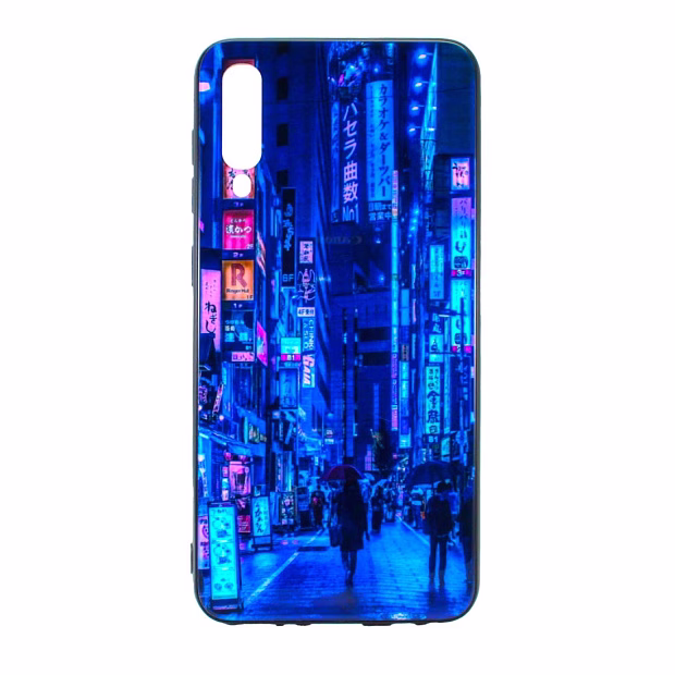 Чехол для Samsung A50 Force print glass (City)
