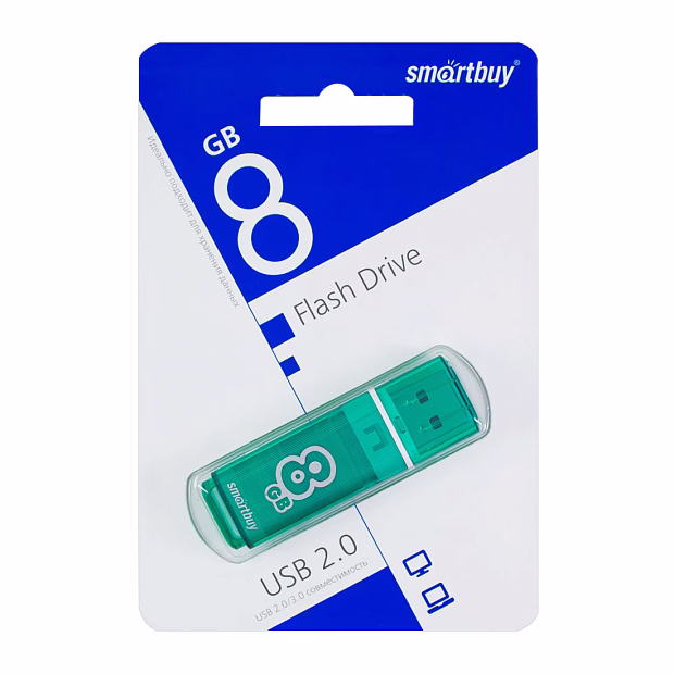 USB флэш-диск Smart Buy 8GB Glossy series Green
