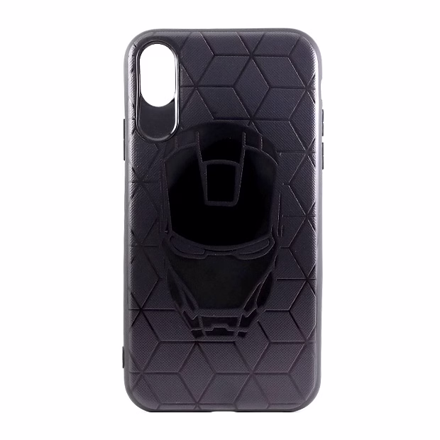 Чехол для iPhone XR Dark icon силикон (Iron Man)