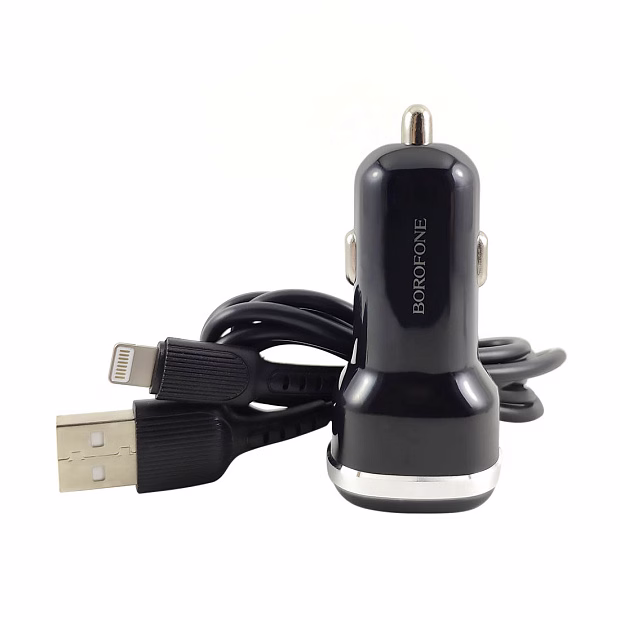 АЗУ Borofone BZ13 2USB 2.4A с кабелем Lightning (Черный)